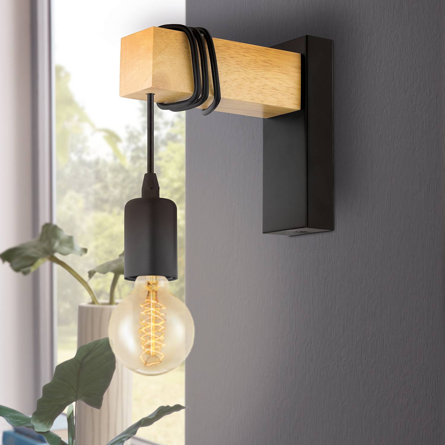 Townshend Wall Lamp Steel Ficus 1-light