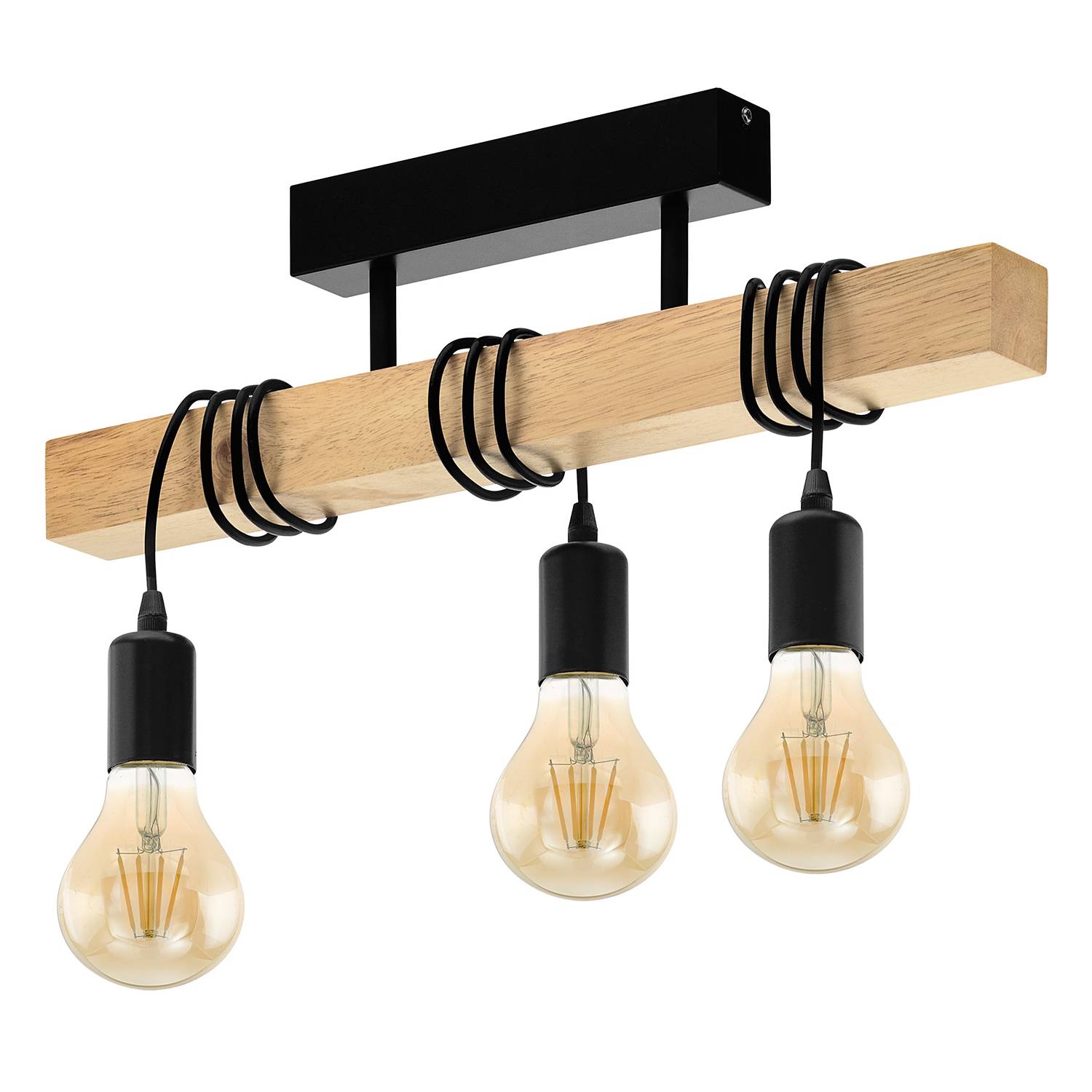 Townshend Ceiling Light Steel Rubber Tree 3-light