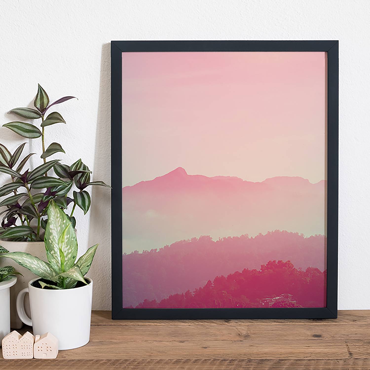 Picture Sunrise over mountains Beech/Plexiglas