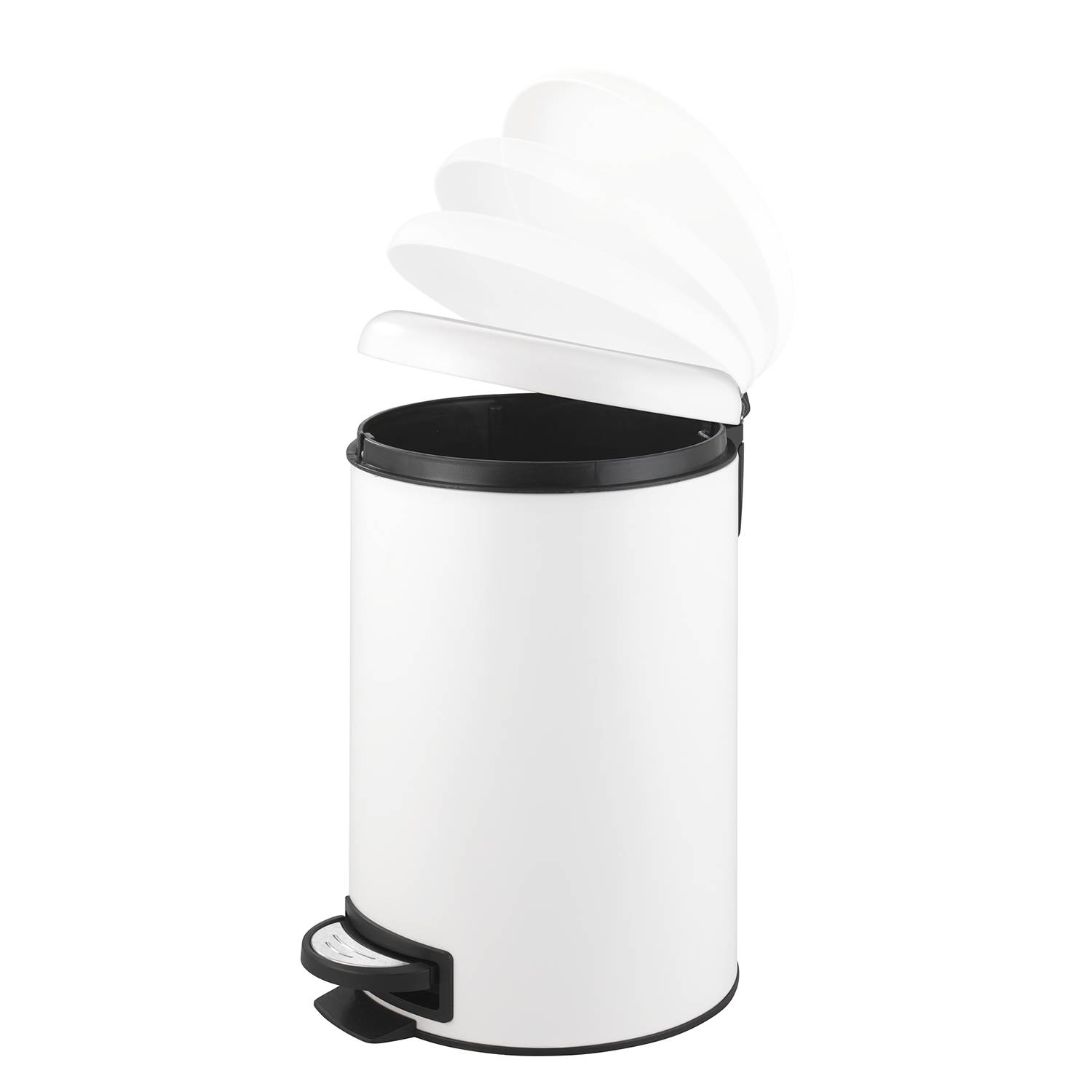 Trash can Leman Easy Close White 12l