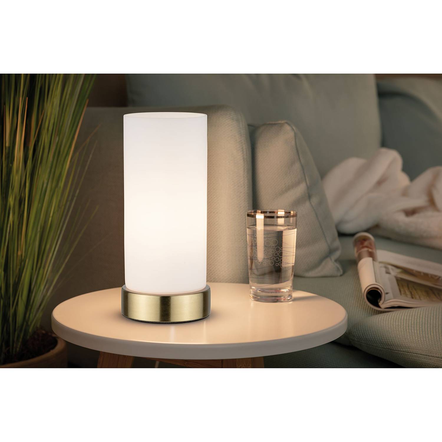 Table lamp Pinja I frosted glass brass