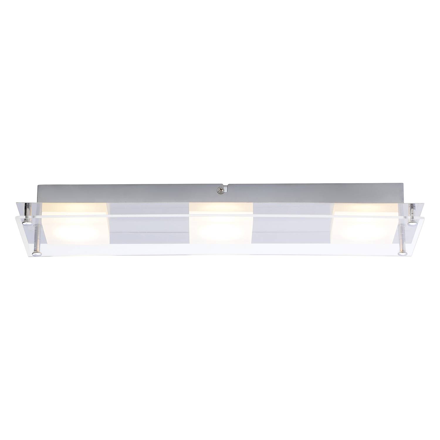 Square Shine II LED-Deckenleuchte 3-Flammig Silber