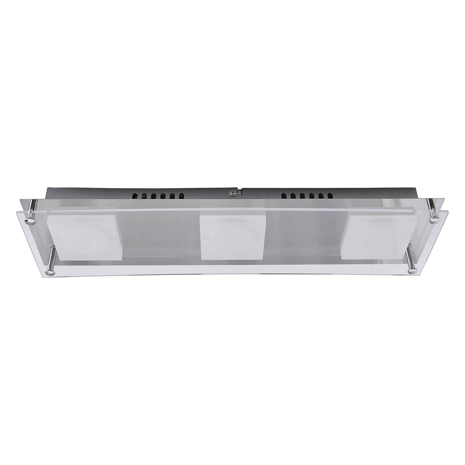 Square Shine II LED Ceiling Light 3-Flame Silver