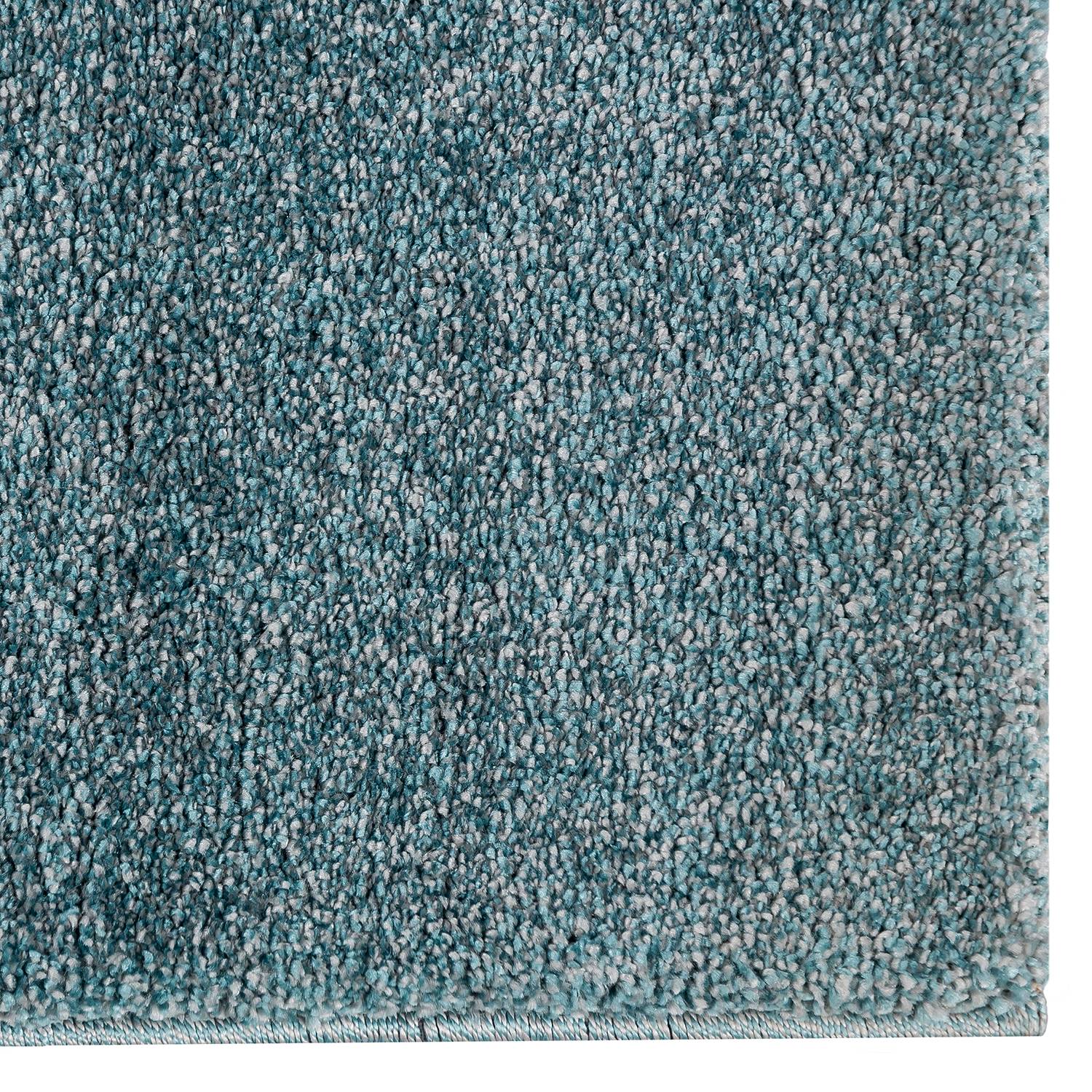 High-pile carpet Pure fabric Turquoise 80 x 150 cm