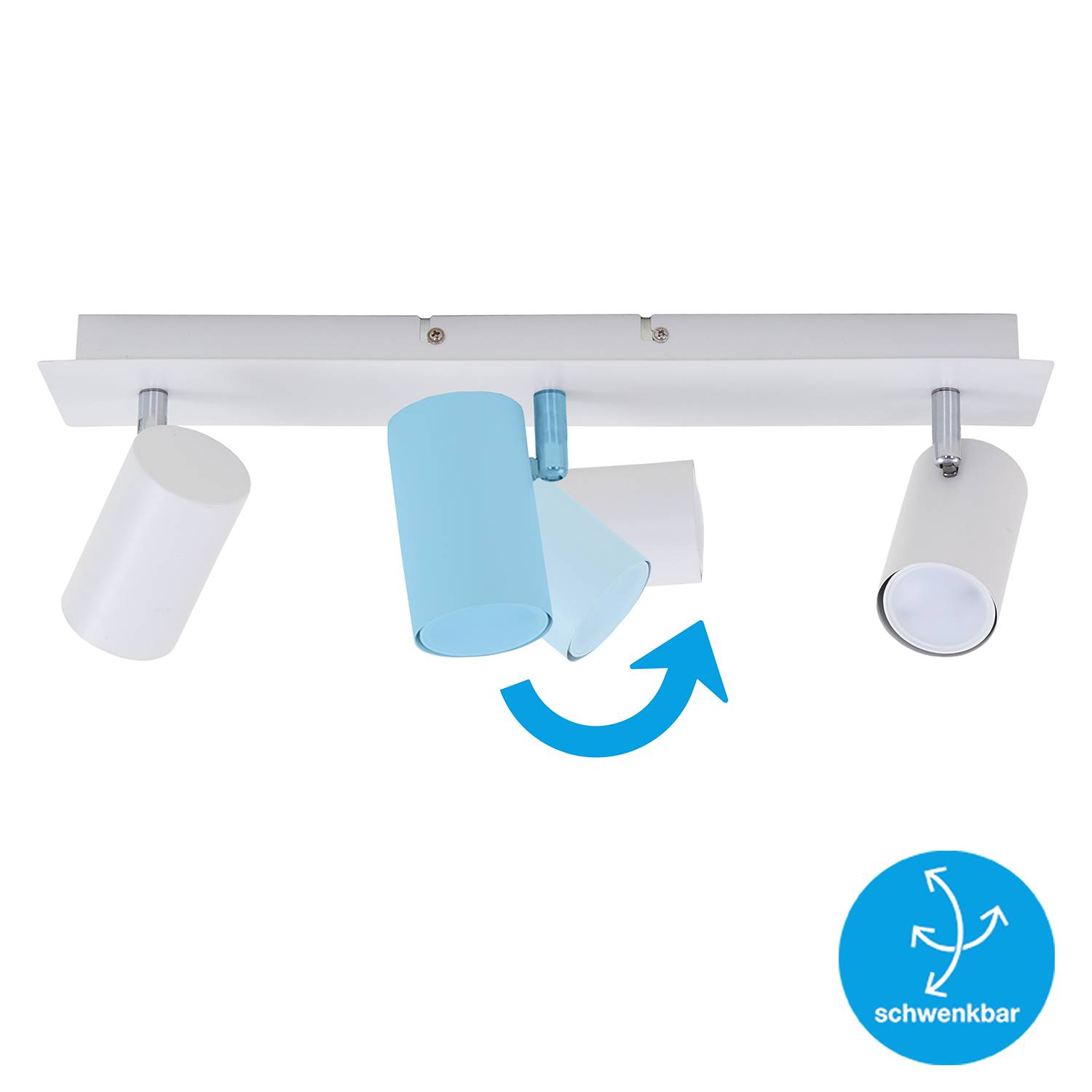 Ceiling light Run Iron 3-bulb White