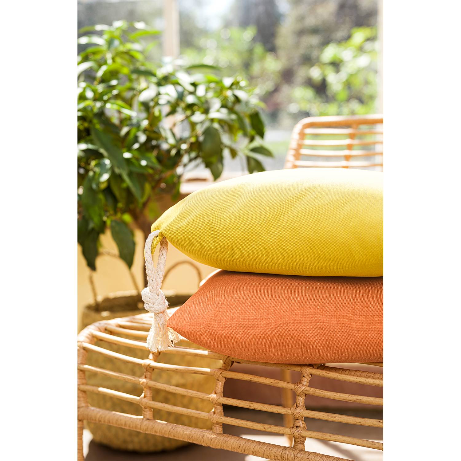 Cushion cover Capri Polyacrylic Mustard Yellow 50 x 30 cm