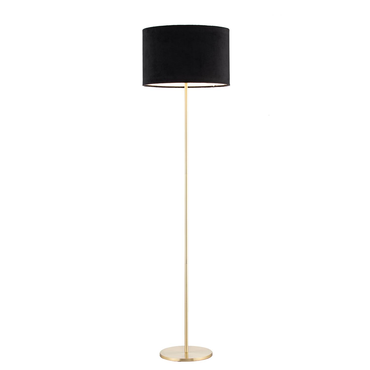 Floor lamp Satley Velvet Metal Black