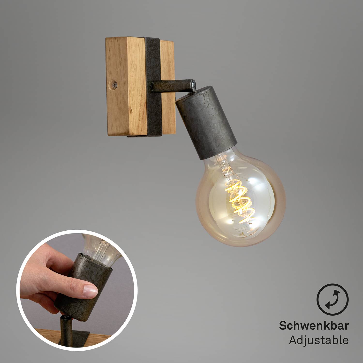Ceiling light Wood Basic Black