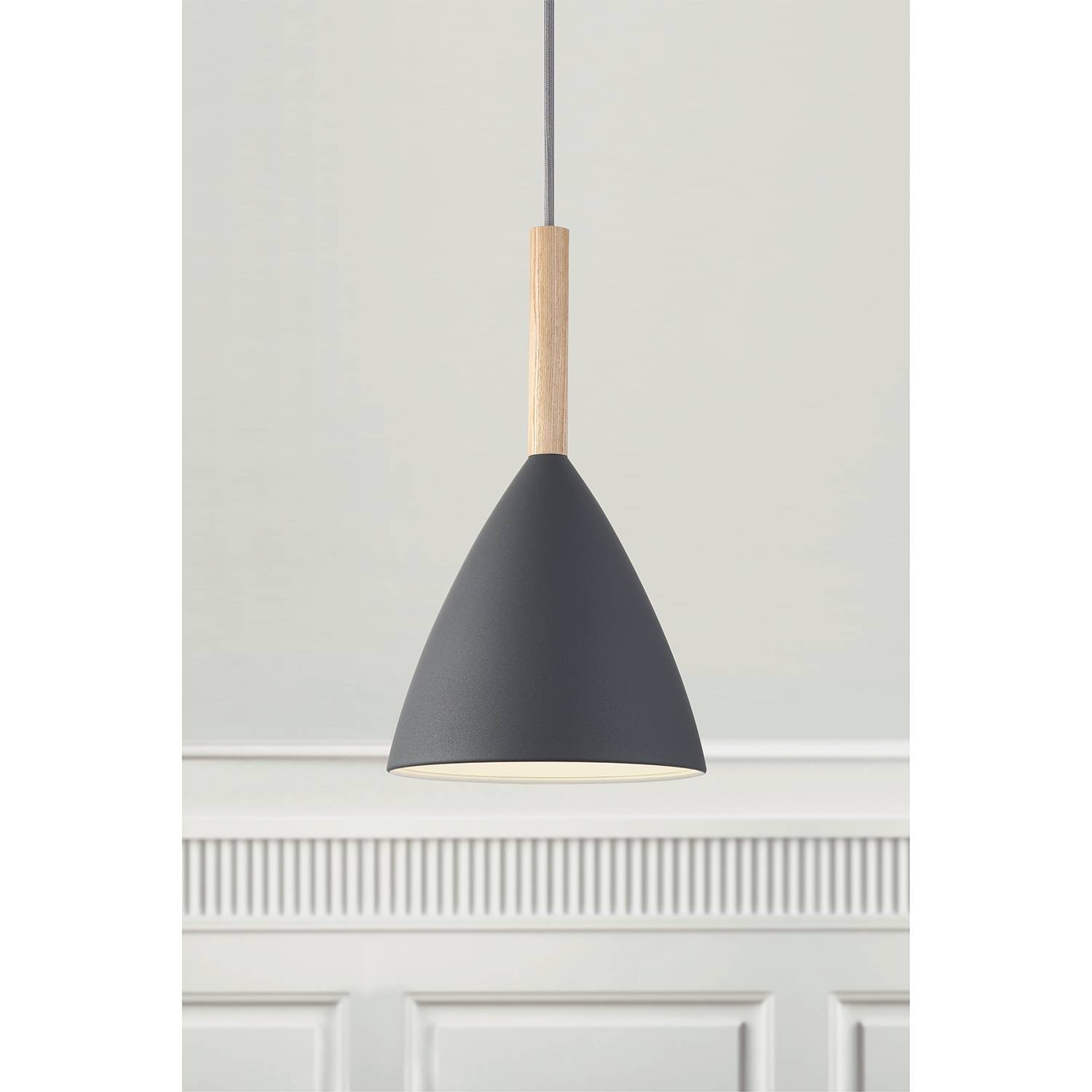 1-Flame Pendant Lamp Pure Steel Grey