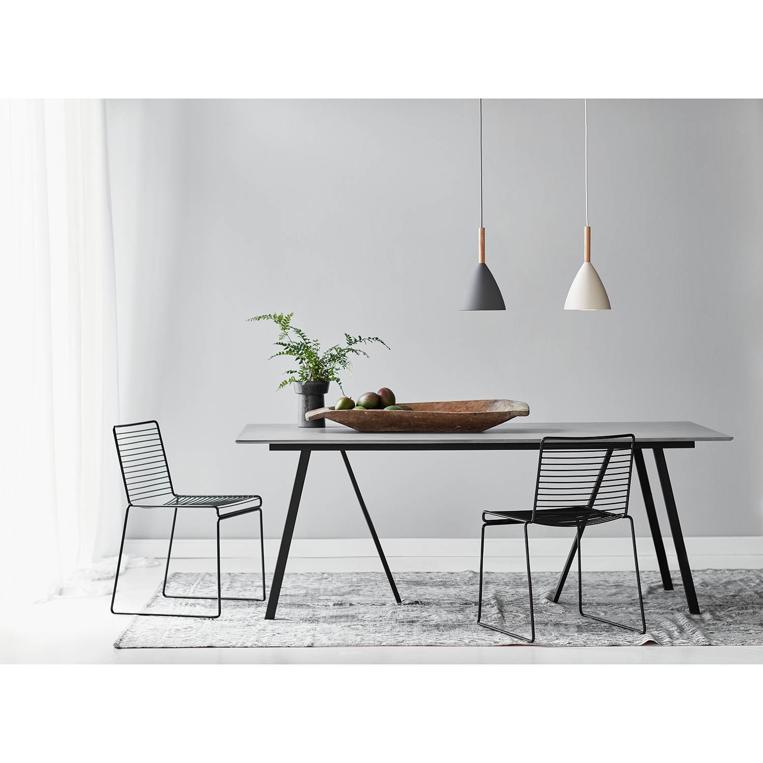 1-Flame Pendant Lamp Pure Steel Grey