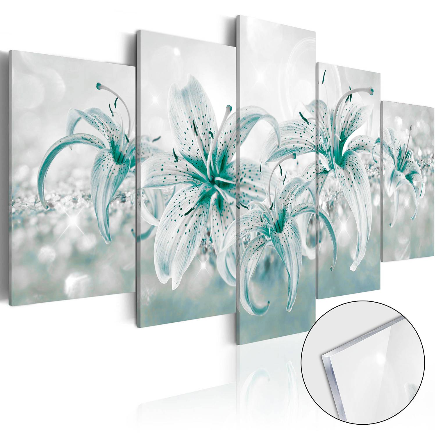 Acrylglasbild Sapphire Lilies Acrylglas Blau