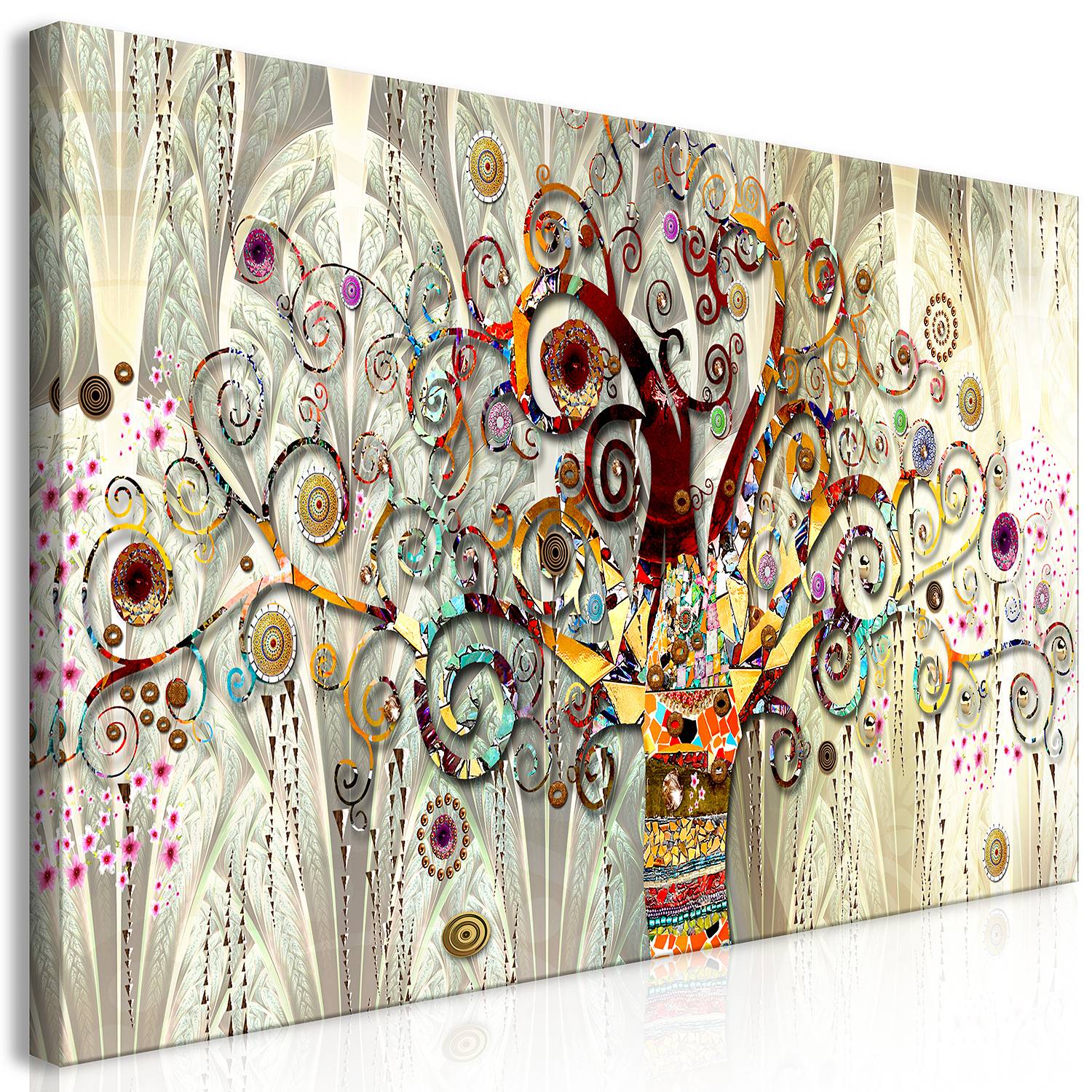 Wandbild Tree of Life Leinwand Mehrfarbig 120 x 60 cm
