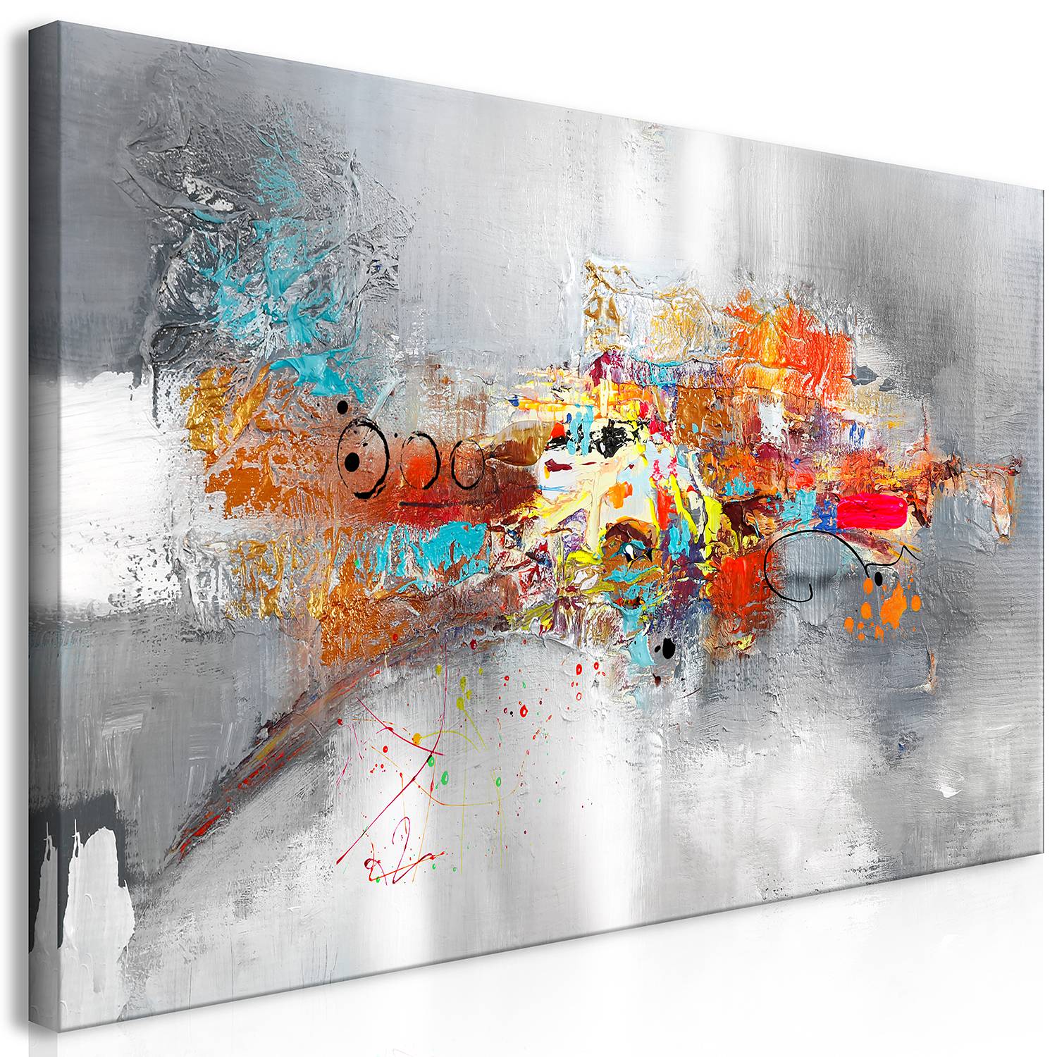 Wandbild Dominant Wide Leinwand Grau 120 x 60 cm