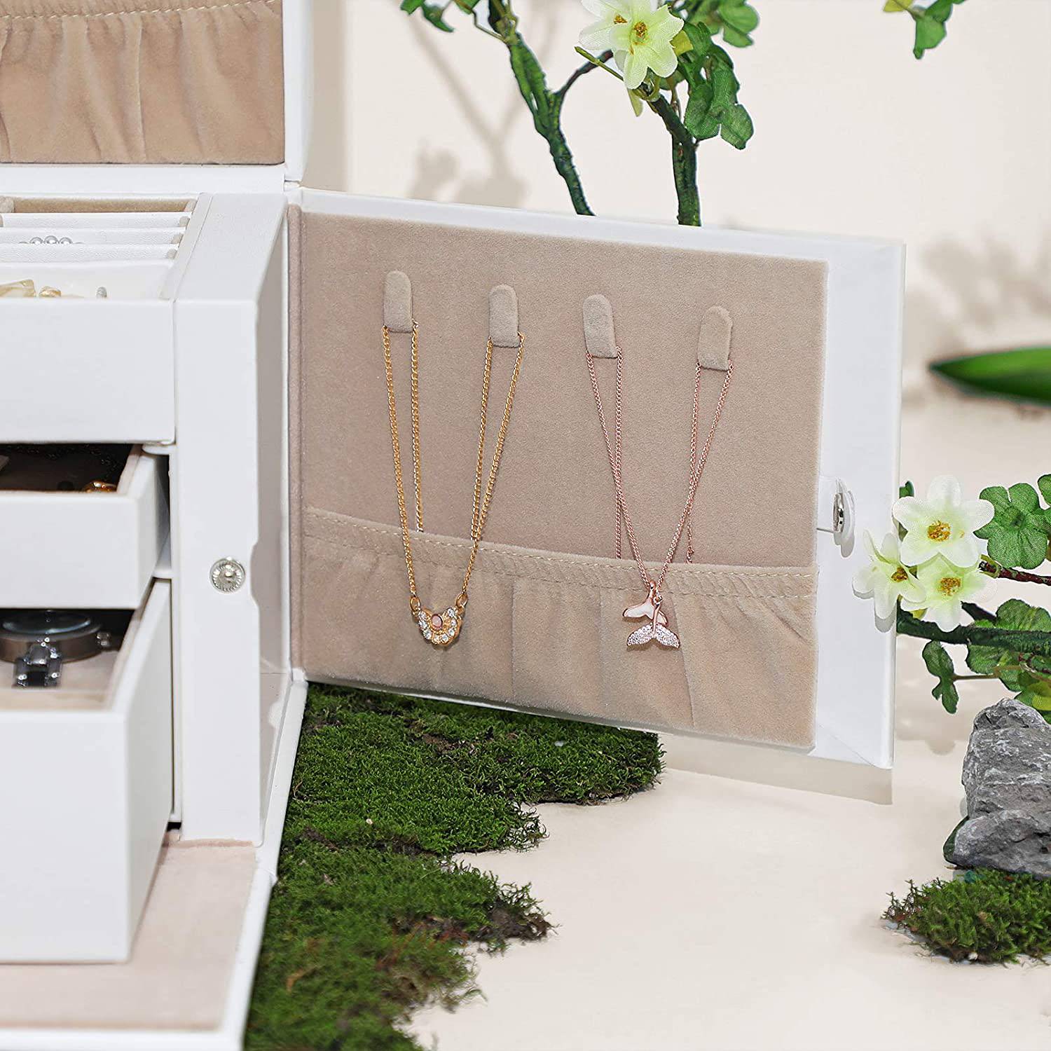 Schmuckbox La Chapelle III Kunststoff / Samt Weiß