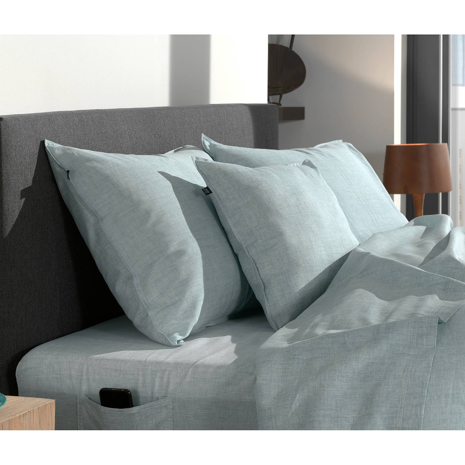 Pillowcase Lino I Cotton Mint 80 x 40