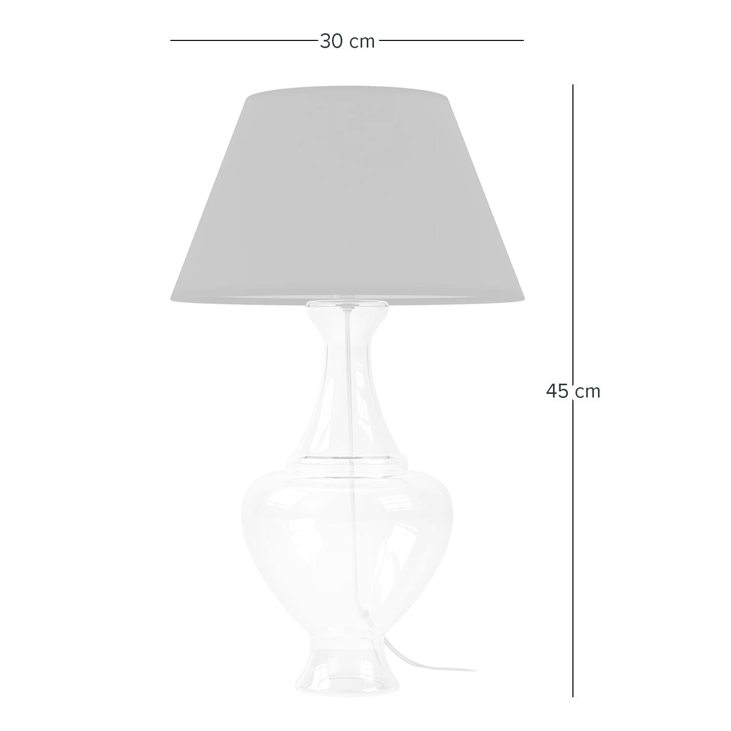 Table lamp
Cotton fabric
Clear glass
1-flame