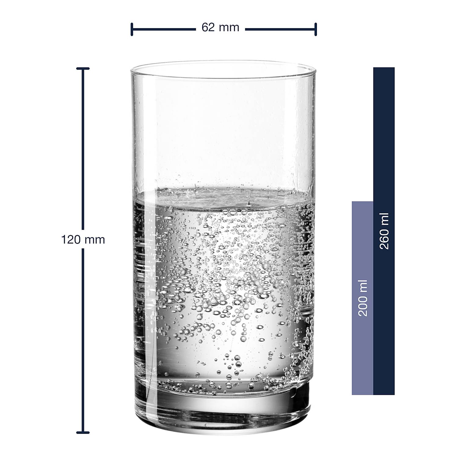 6x Easy Transparent Drinking Glass