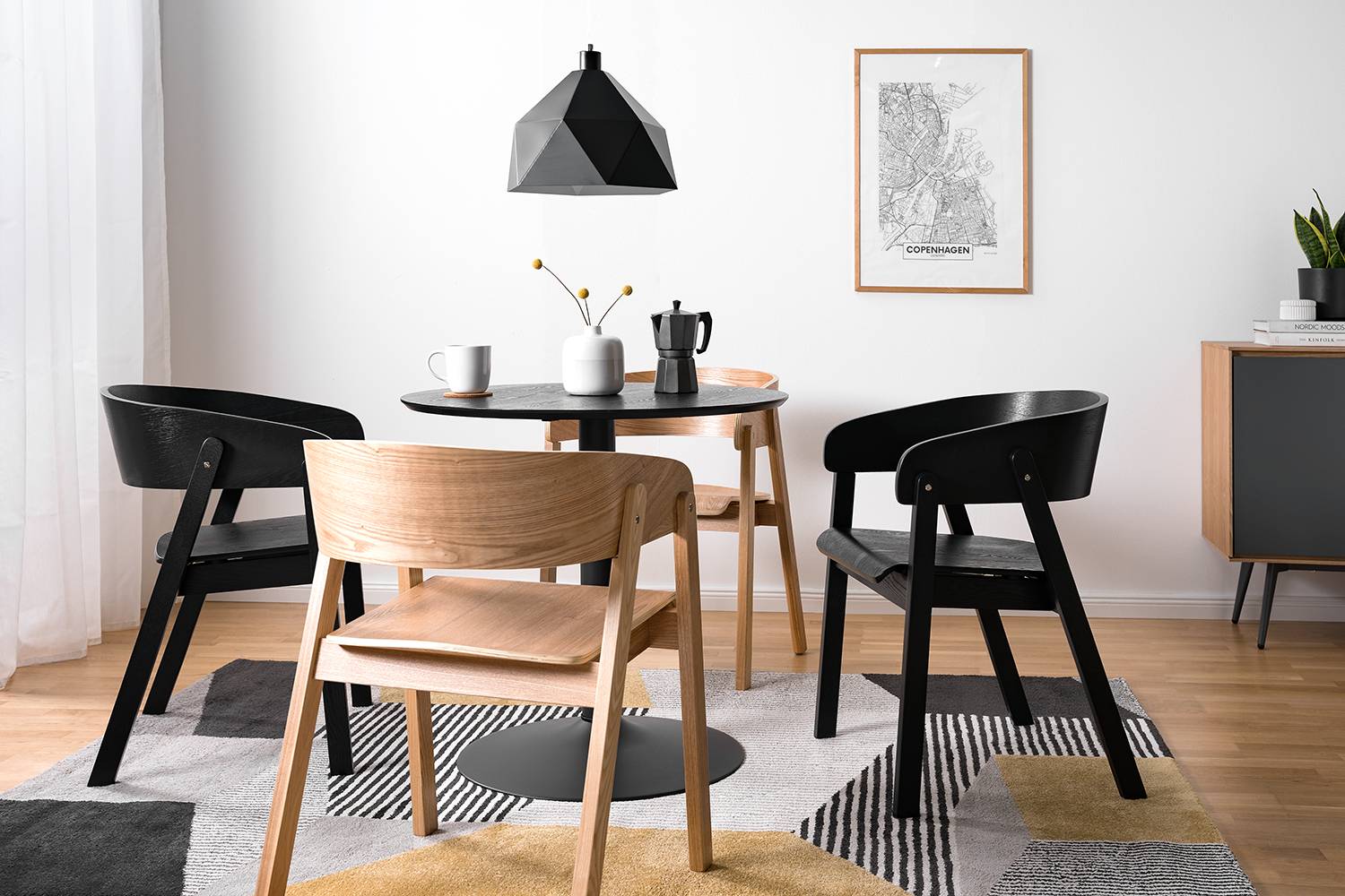 Pendant lamp Armour 1-bulb Black