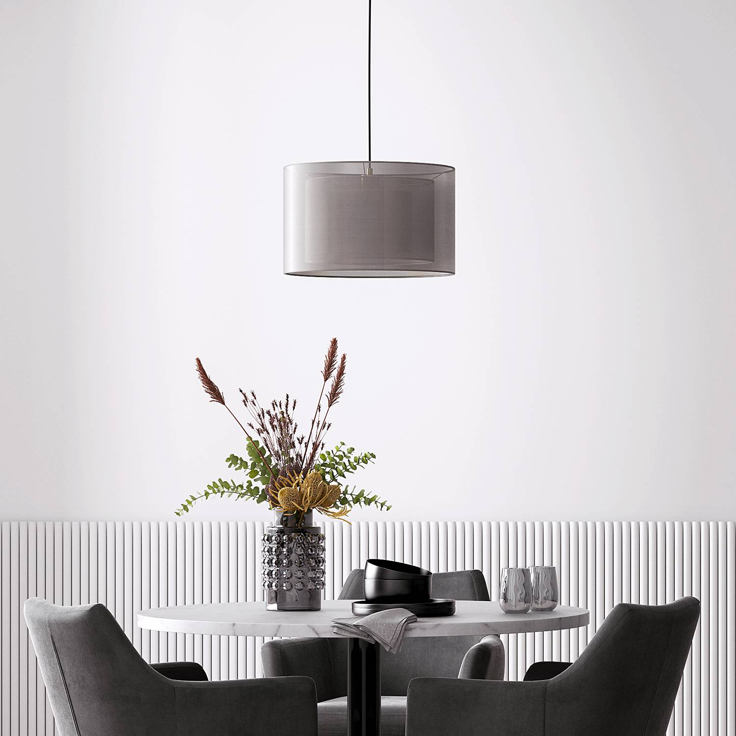 Pendant lamp Allora I 1-light Grey