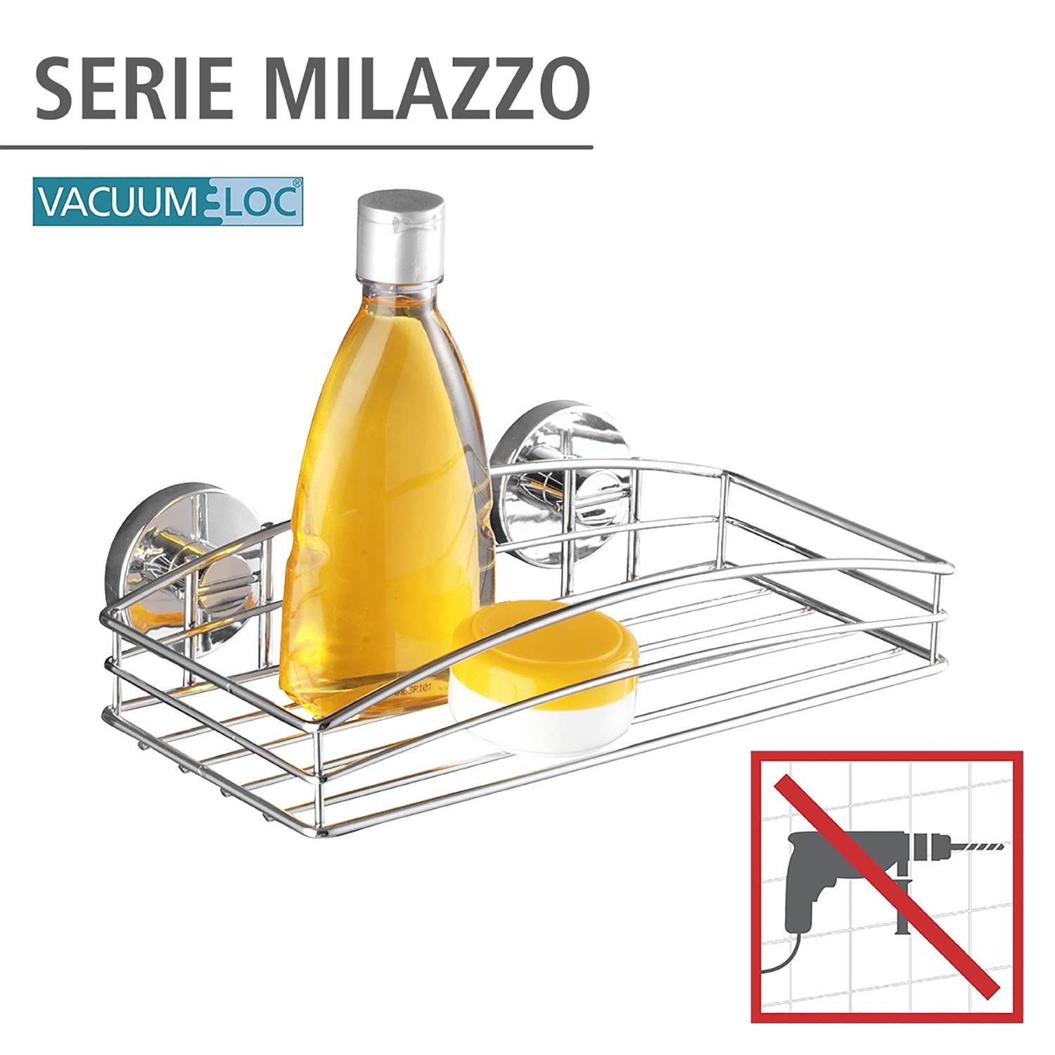 Vacuum-Loc Wall shelf Steel Chrome