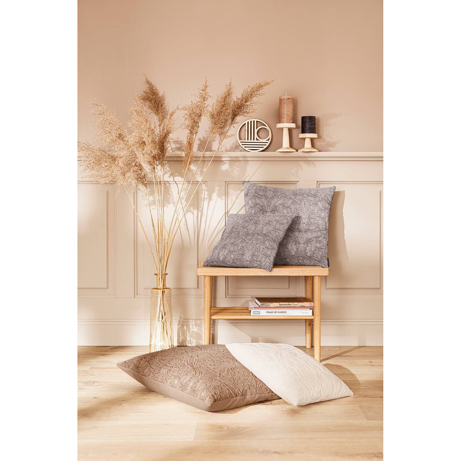 Pillowcase Levelin Jacquard Caramel 60 x 60 cm