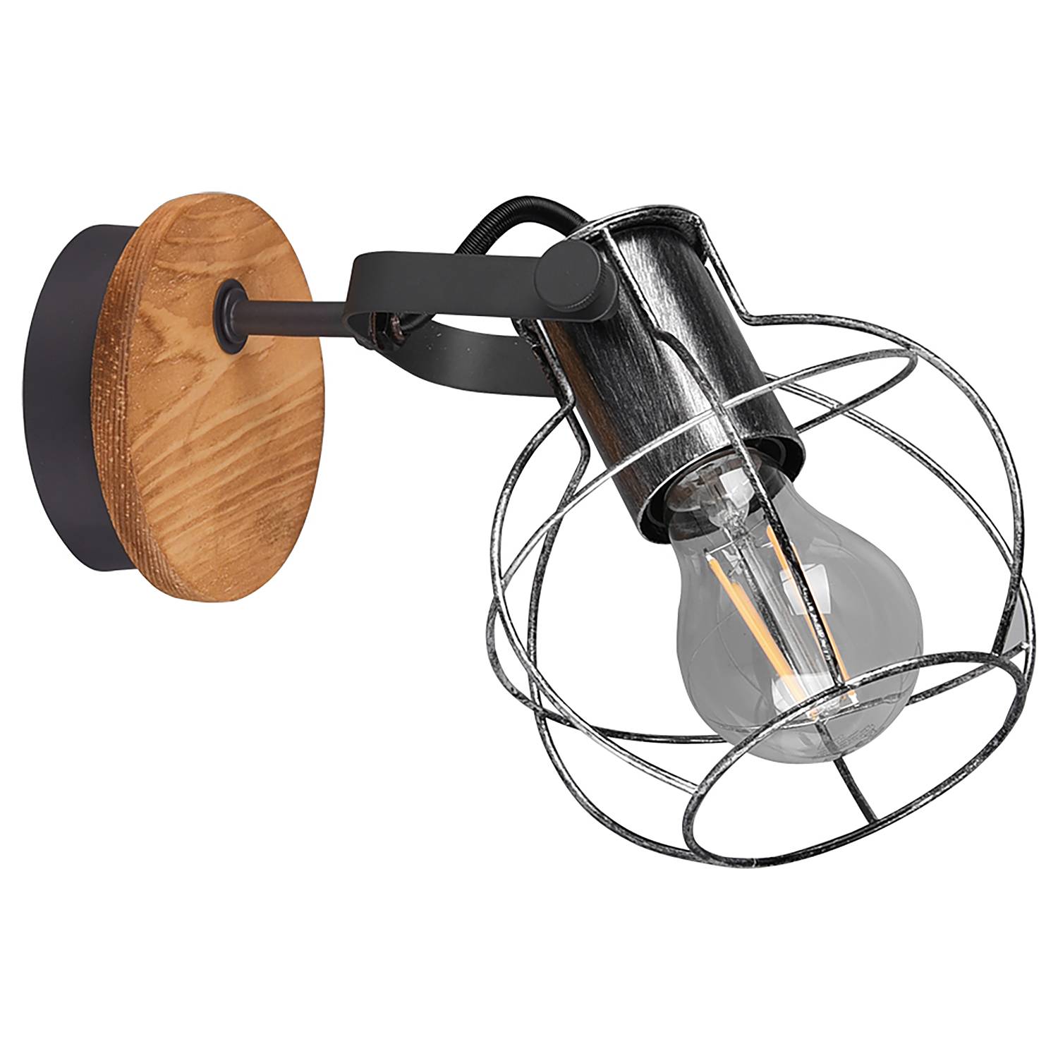 Wall lamp Madras Solid wood 1-flame Silver