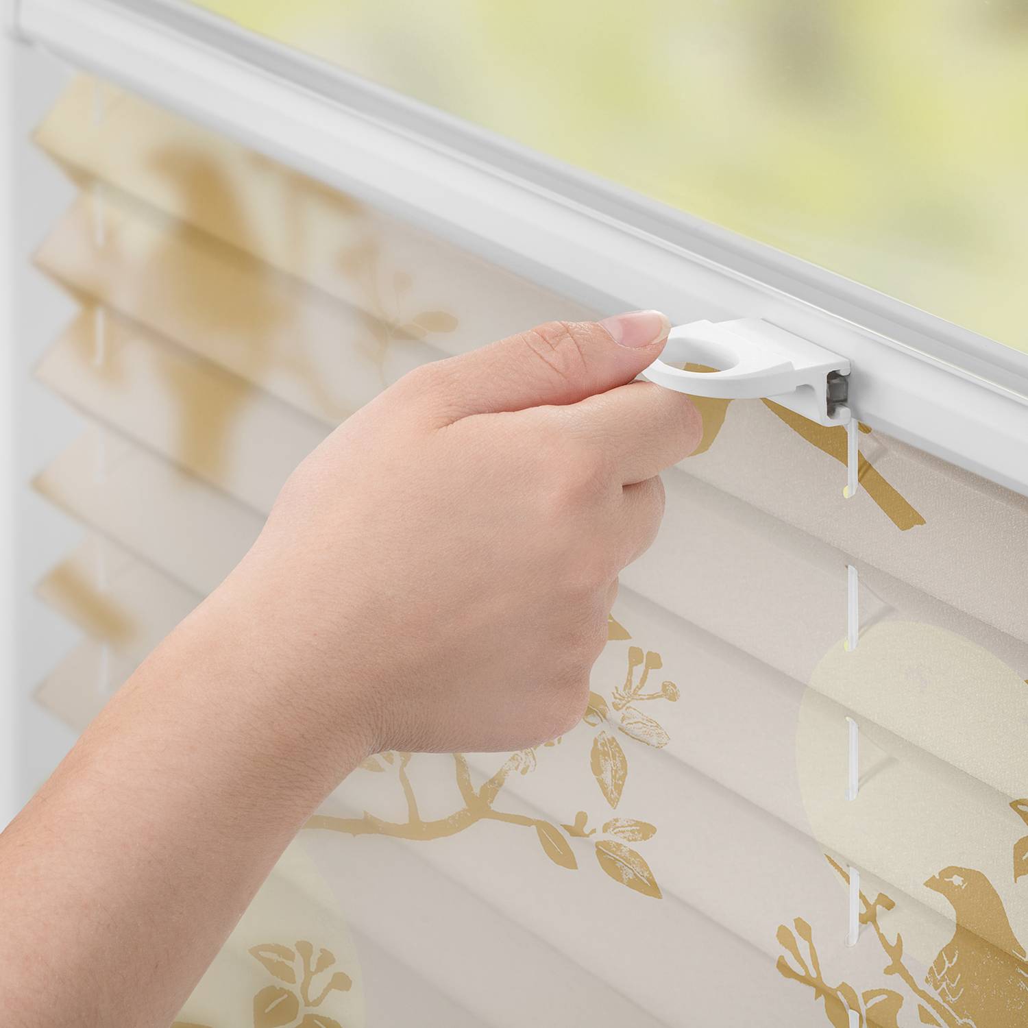 Plissee Klemmfix Moon Birds Polyester Beige 45 x 130 cm