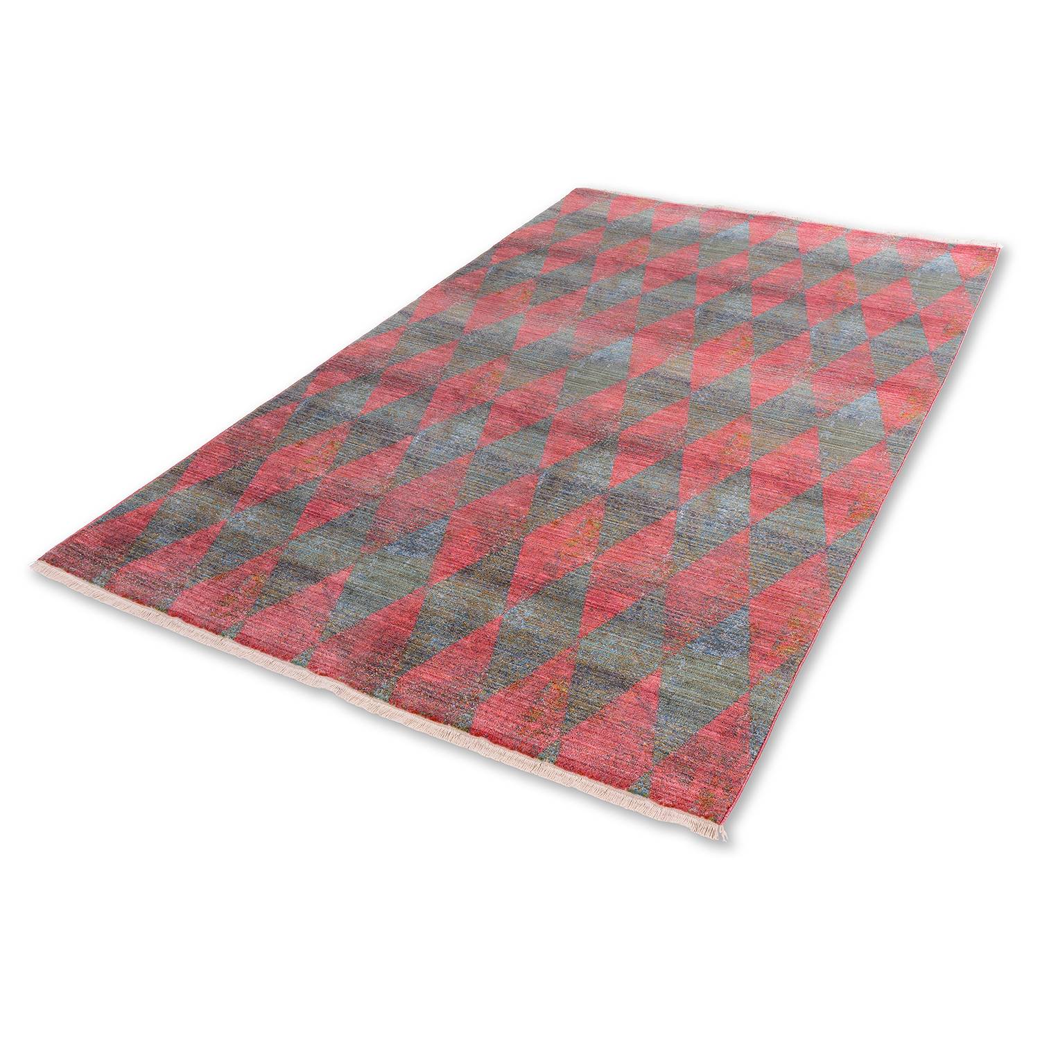 Short pile carpet Mystik X Red Green 70 x 140 cm