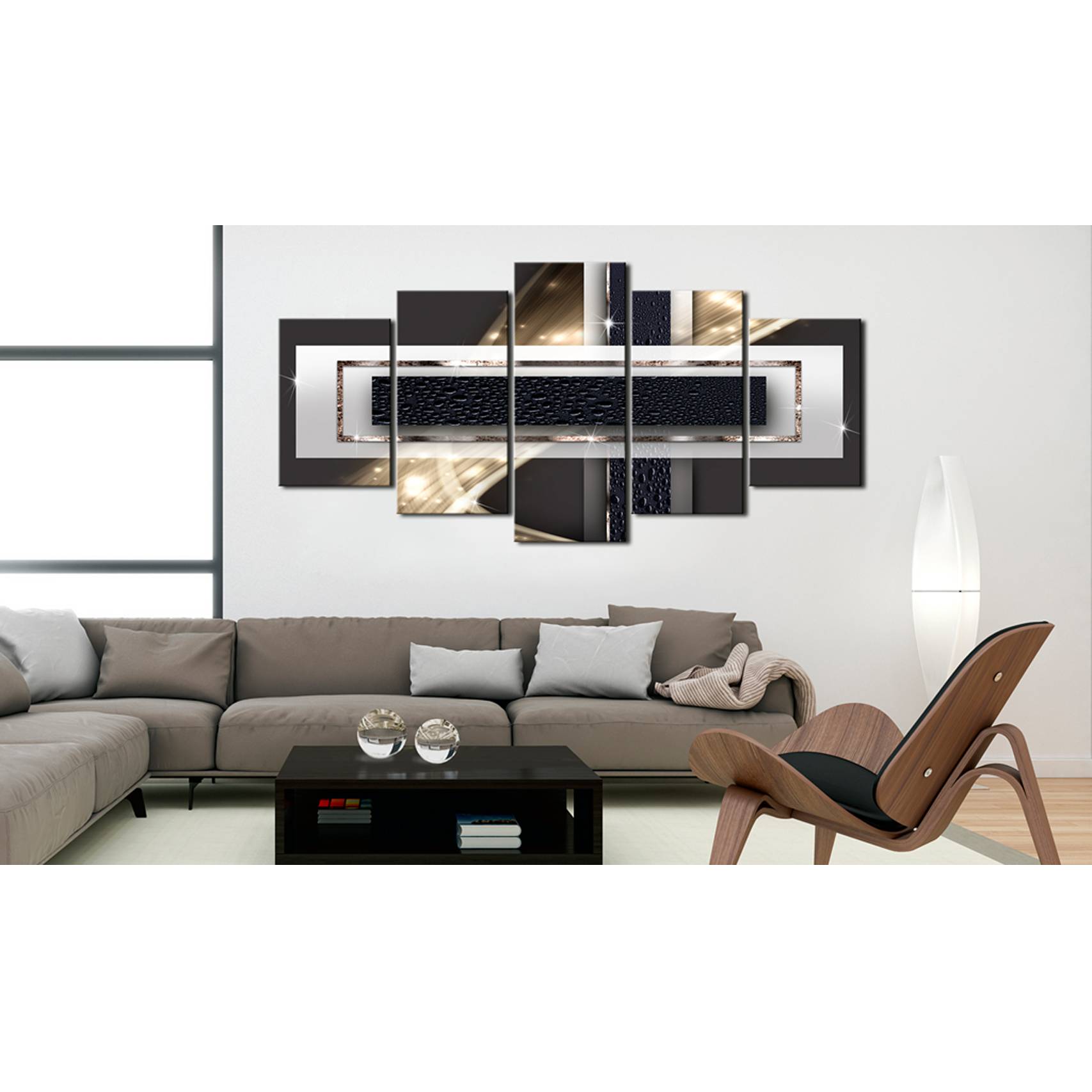 Wandbild Night Storm MDF / Leinwand Mehrfarbig 200 x 100 cm