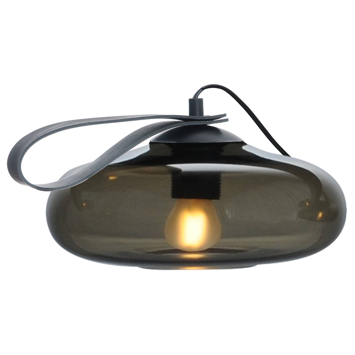 1-Flammig Table Lamp Hoseki II Smoked Glass Steel