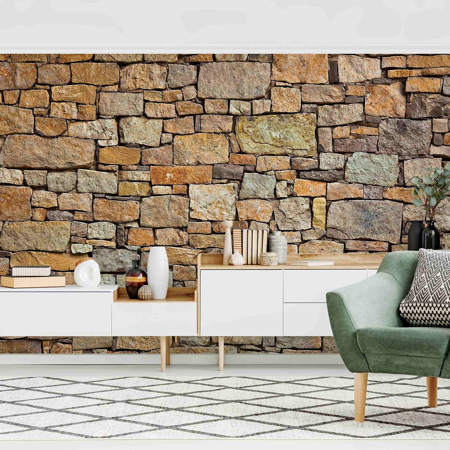 Vliestapete Croatia Stonewall Vliespapier Braun 384 x 255 cm