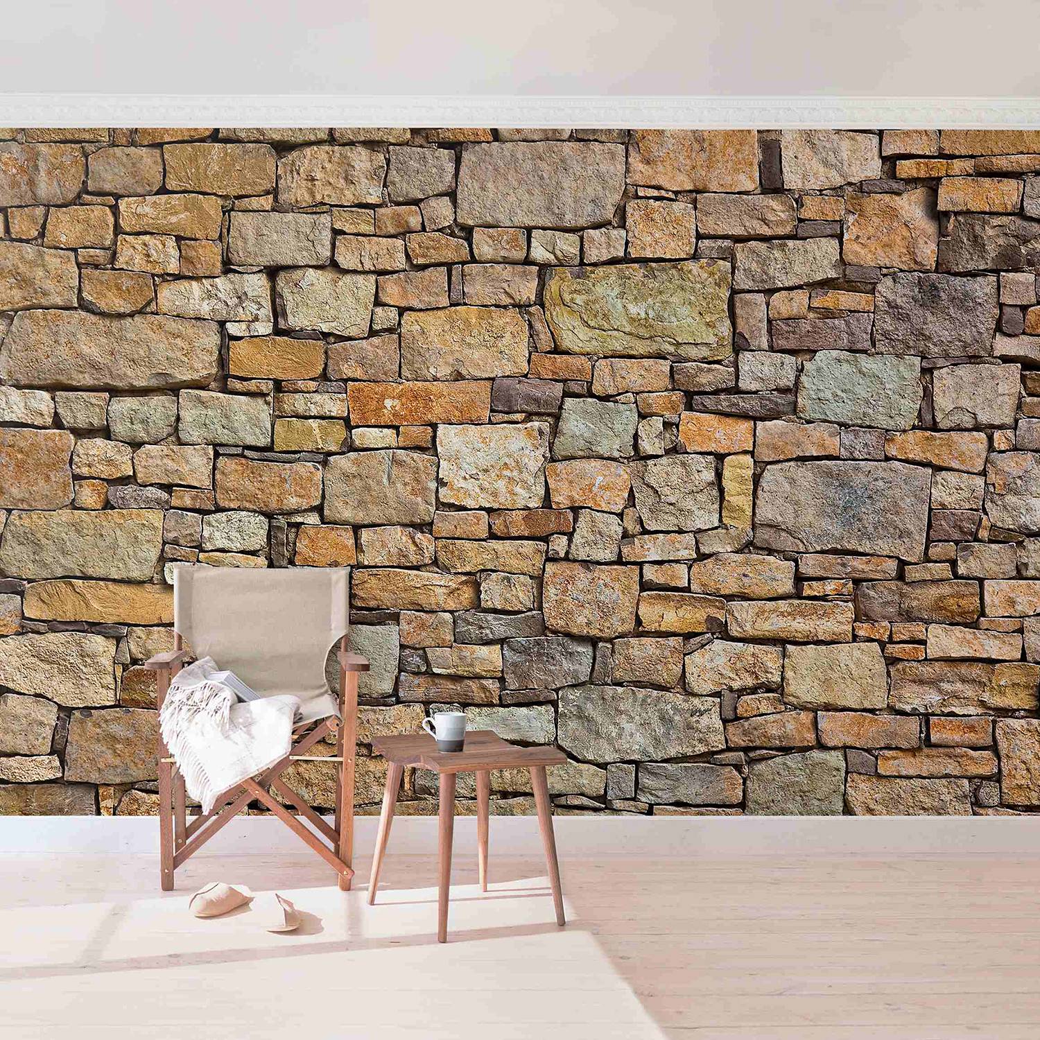 Vliestapete Croatia Stonewall Vliespapier Braun 384 x 255 cm