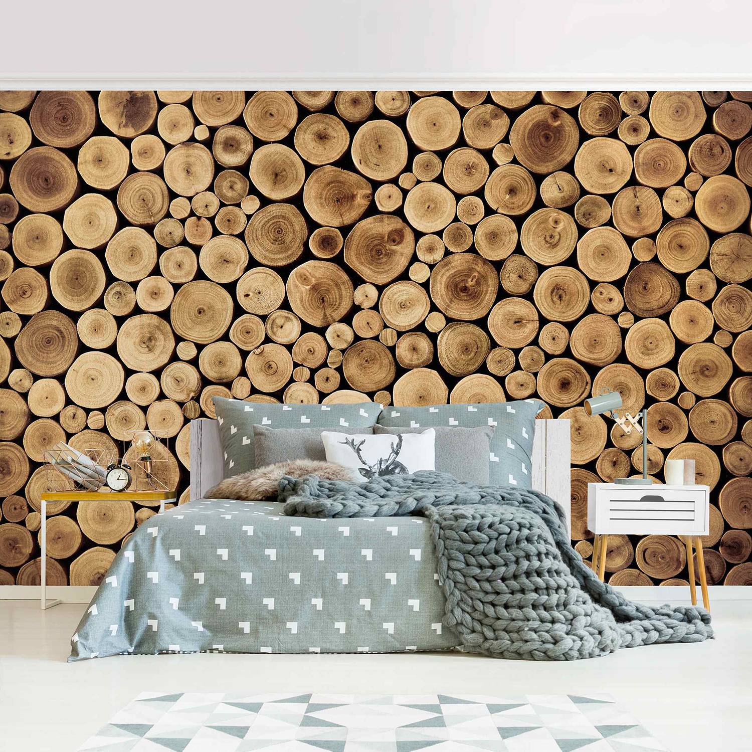 Vliestapete Homey Firewood Vliespapier Braun 384 x 255 cm
