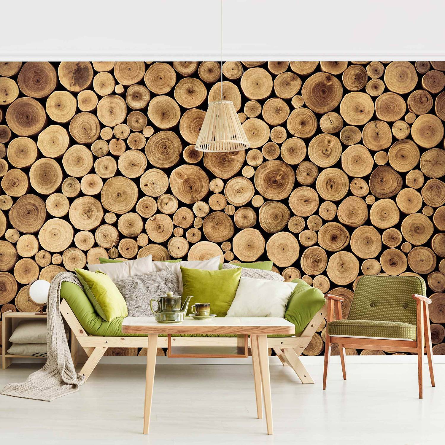 Vliestapete Homey Firewood Vliespapier Braun 384 x 255 cm