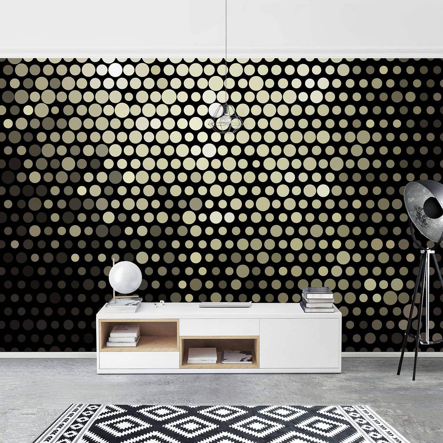 Non-woven wallpaper Disco Black