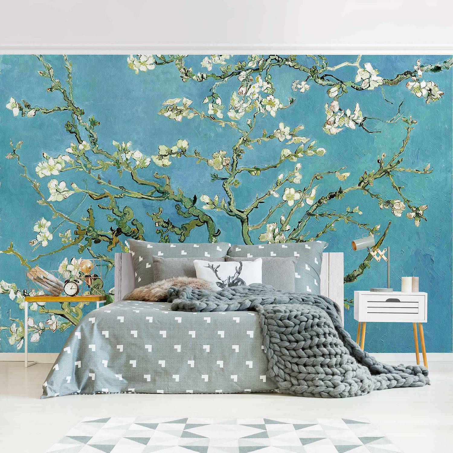 Vliestapete Vincent van Gogh Mandelblüte Vliespapier Blau