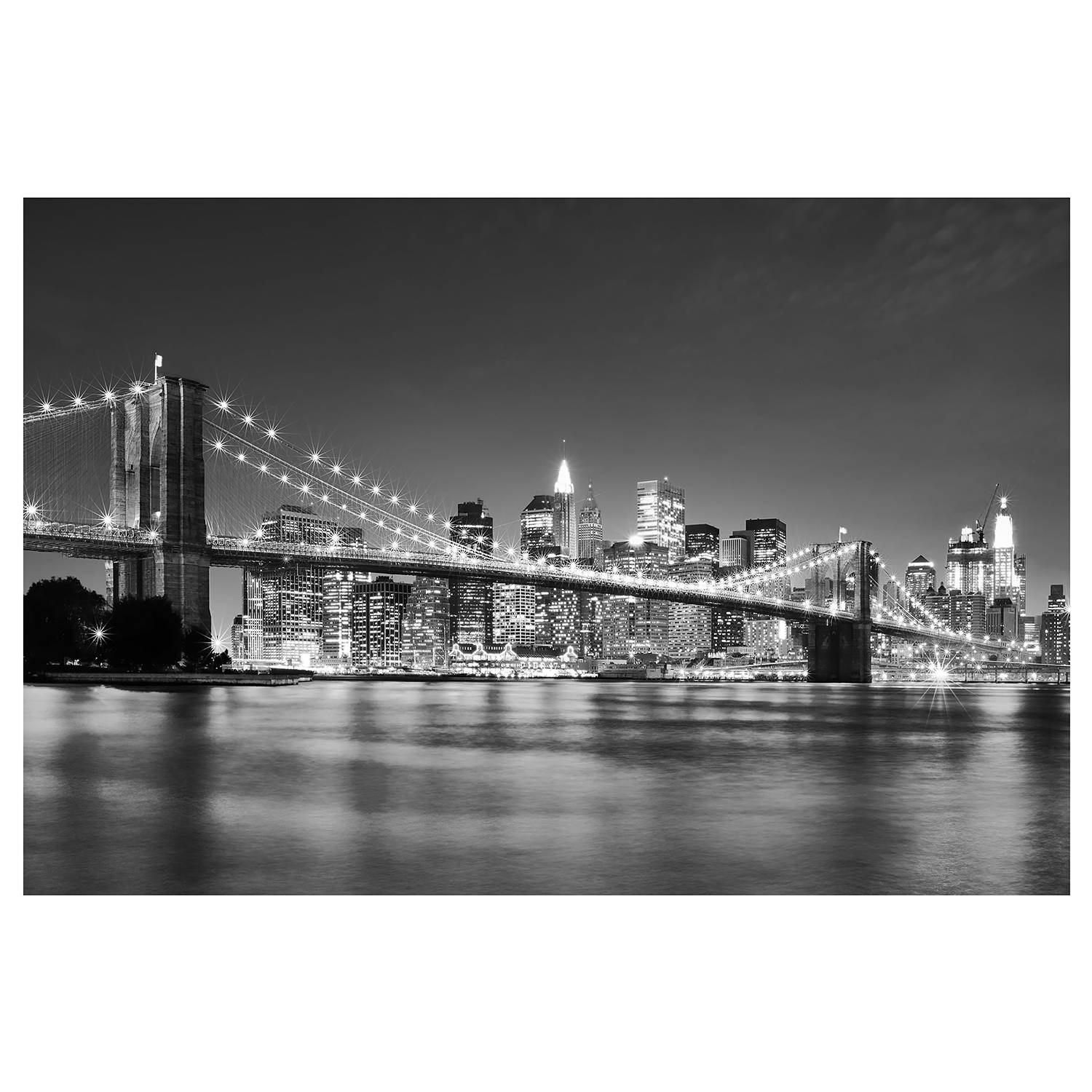 Non-woven wallpaper Manhattan Bridge Black/White