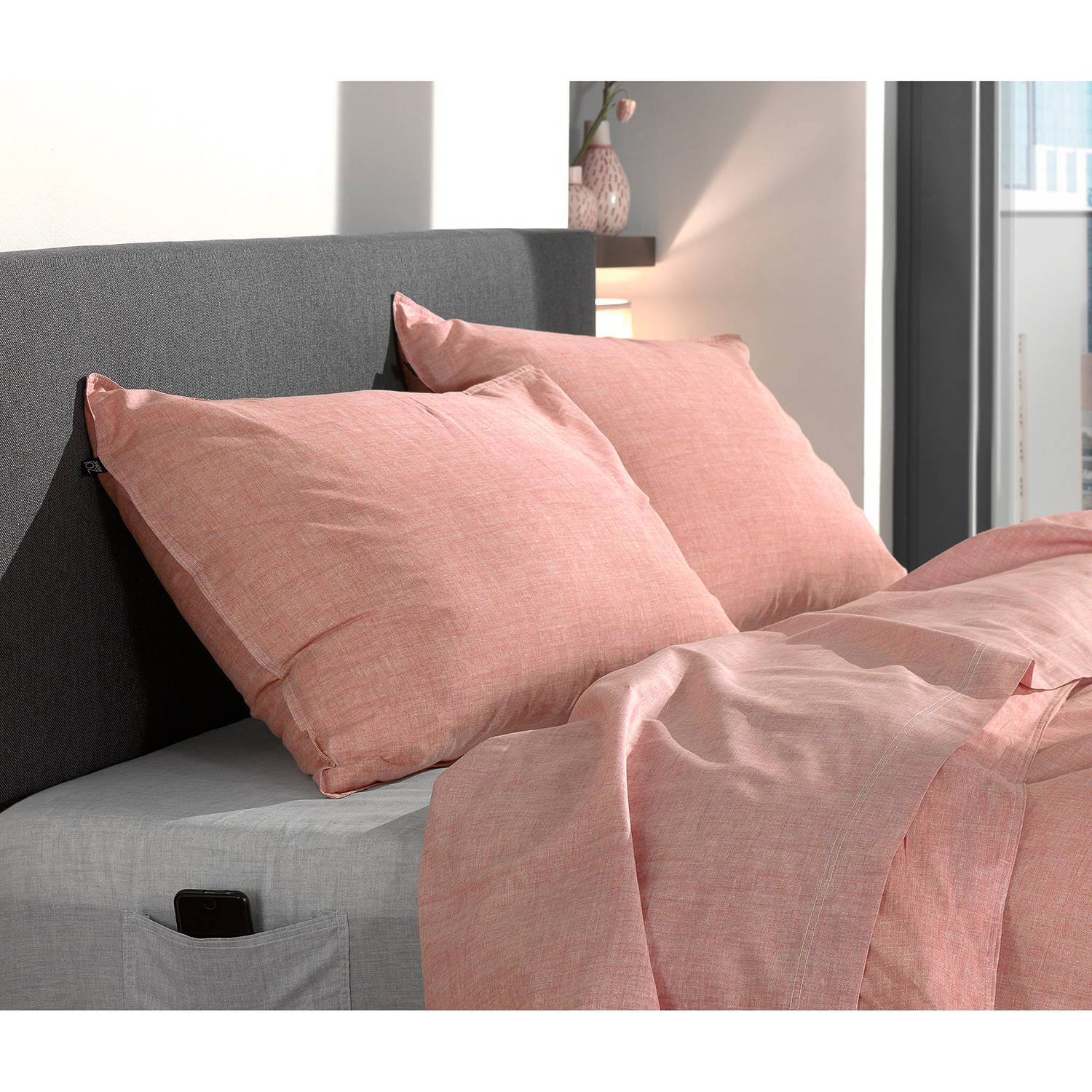 Lino I Pillowcase Cotton Old Rose