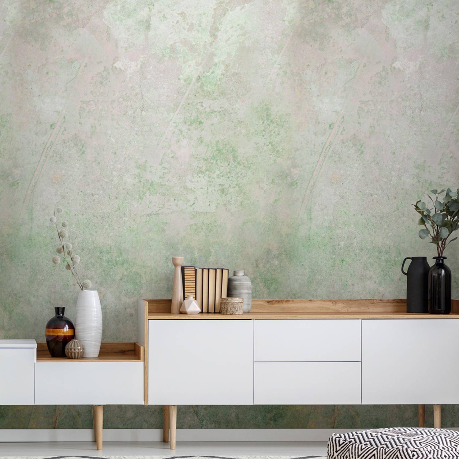 Non-woven photo wallpaper Pure Nature Concrete Green