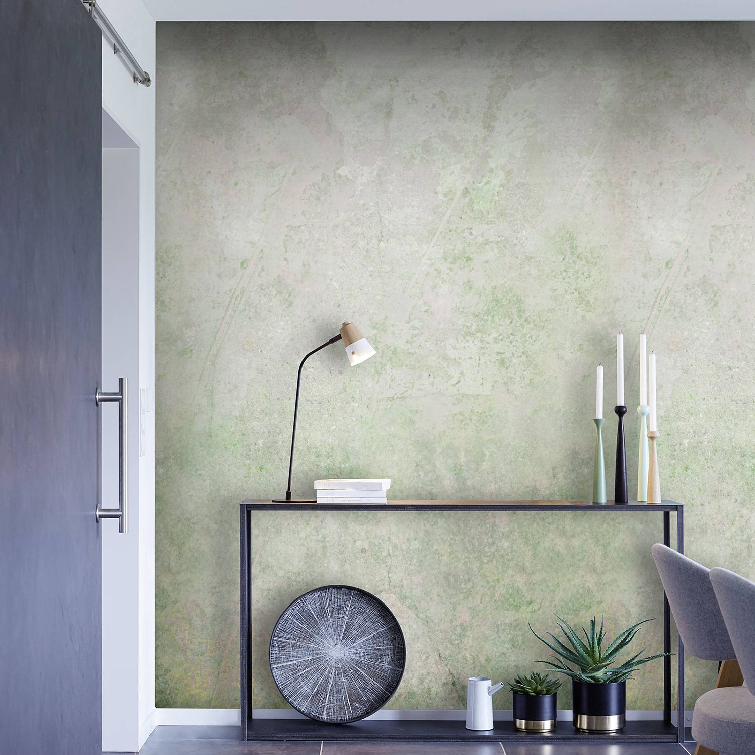 Non-woven photo wallpaper Pure Nature Concrete Green