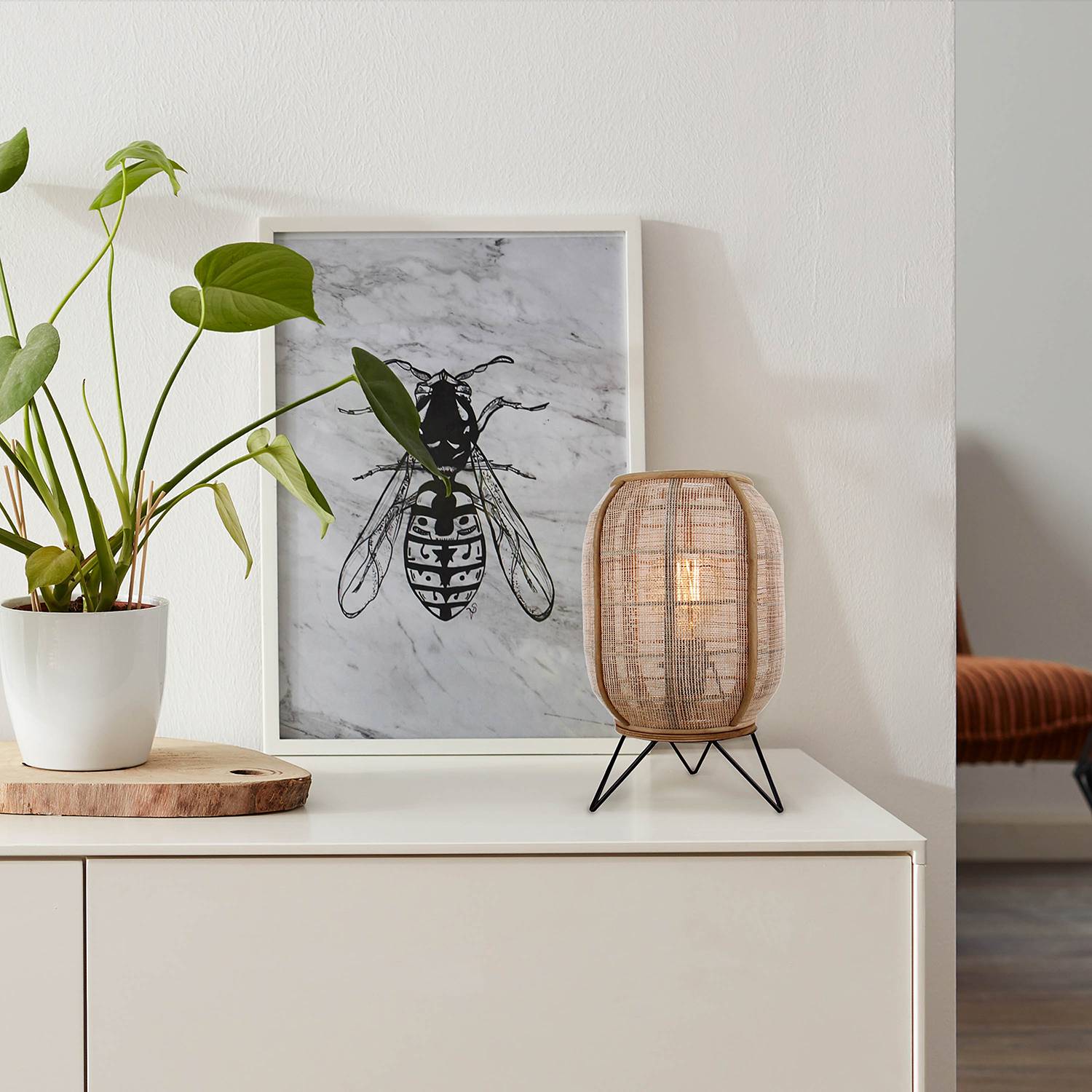 Table lamp Tanah Linen Iron
