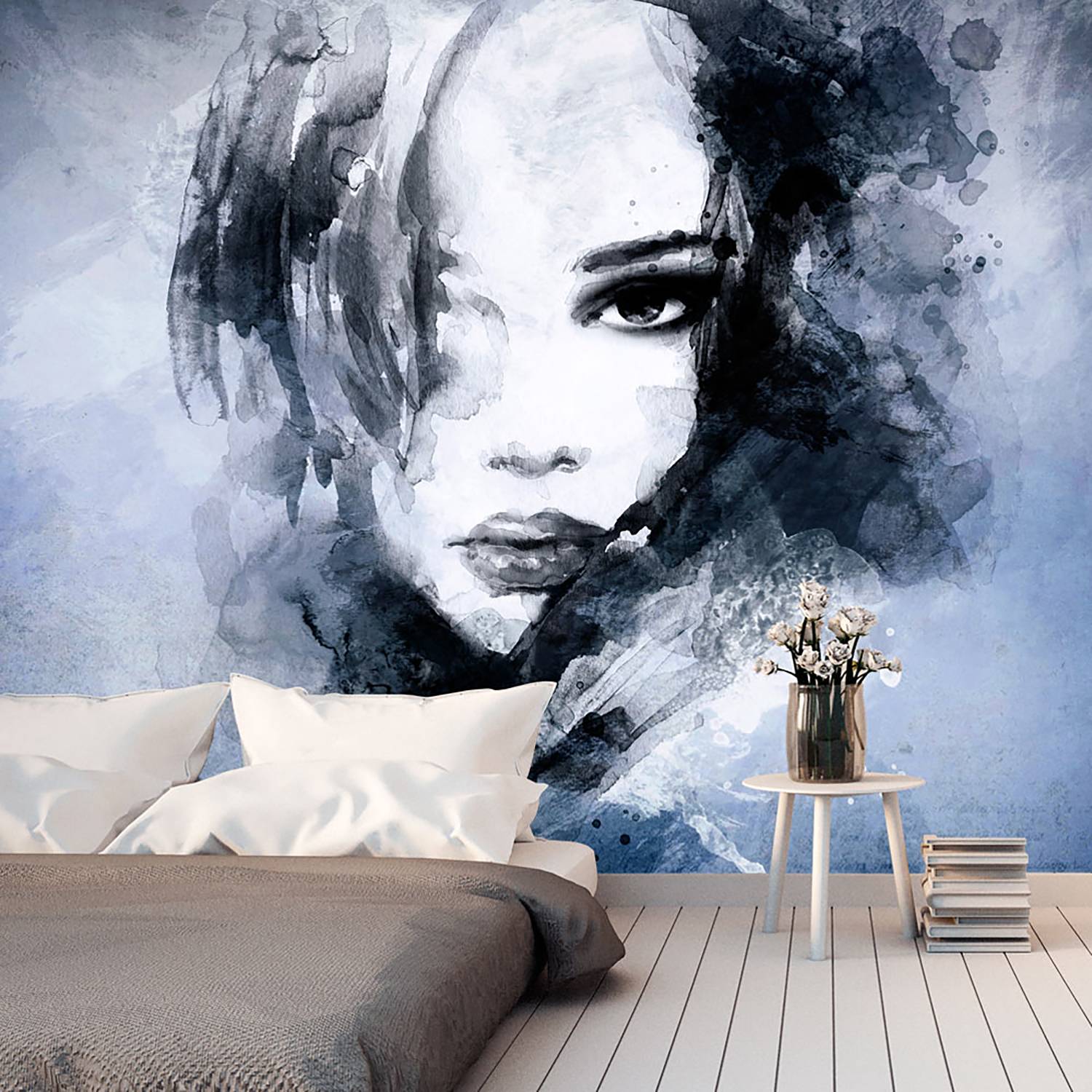 Non-woven photo wallpaper Dream Girl Blue