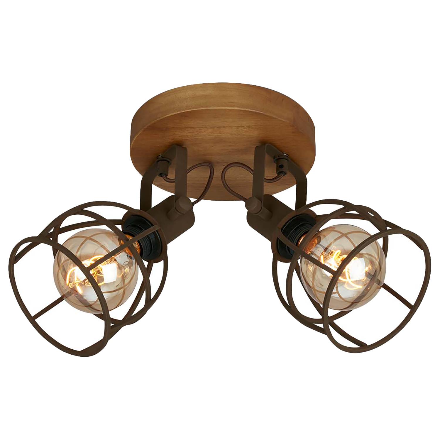 Korbo I Ceiling lamp iron rubber tree 2-flame