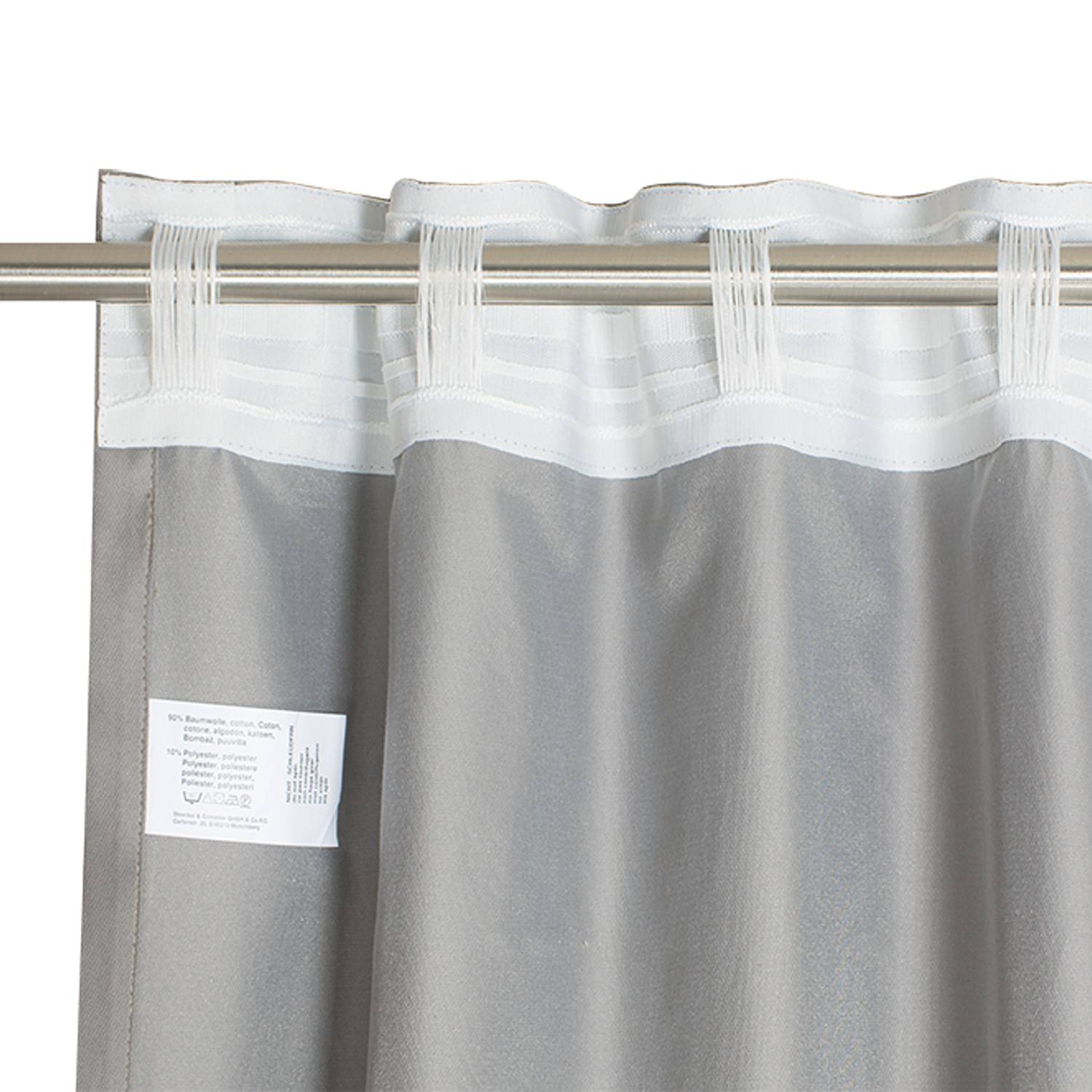 Fertiggardine Soft Baumwolle / Polyester Grau 130 x 250 cm