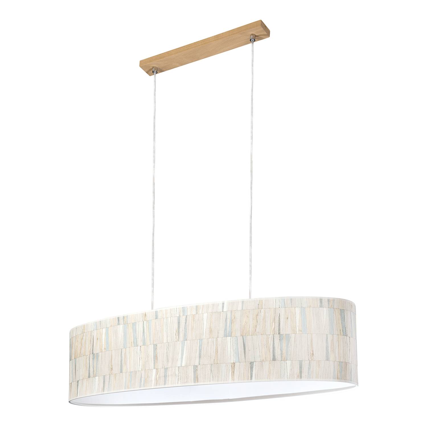 2-flame pendant lamp Malo II paper oak solid wood
