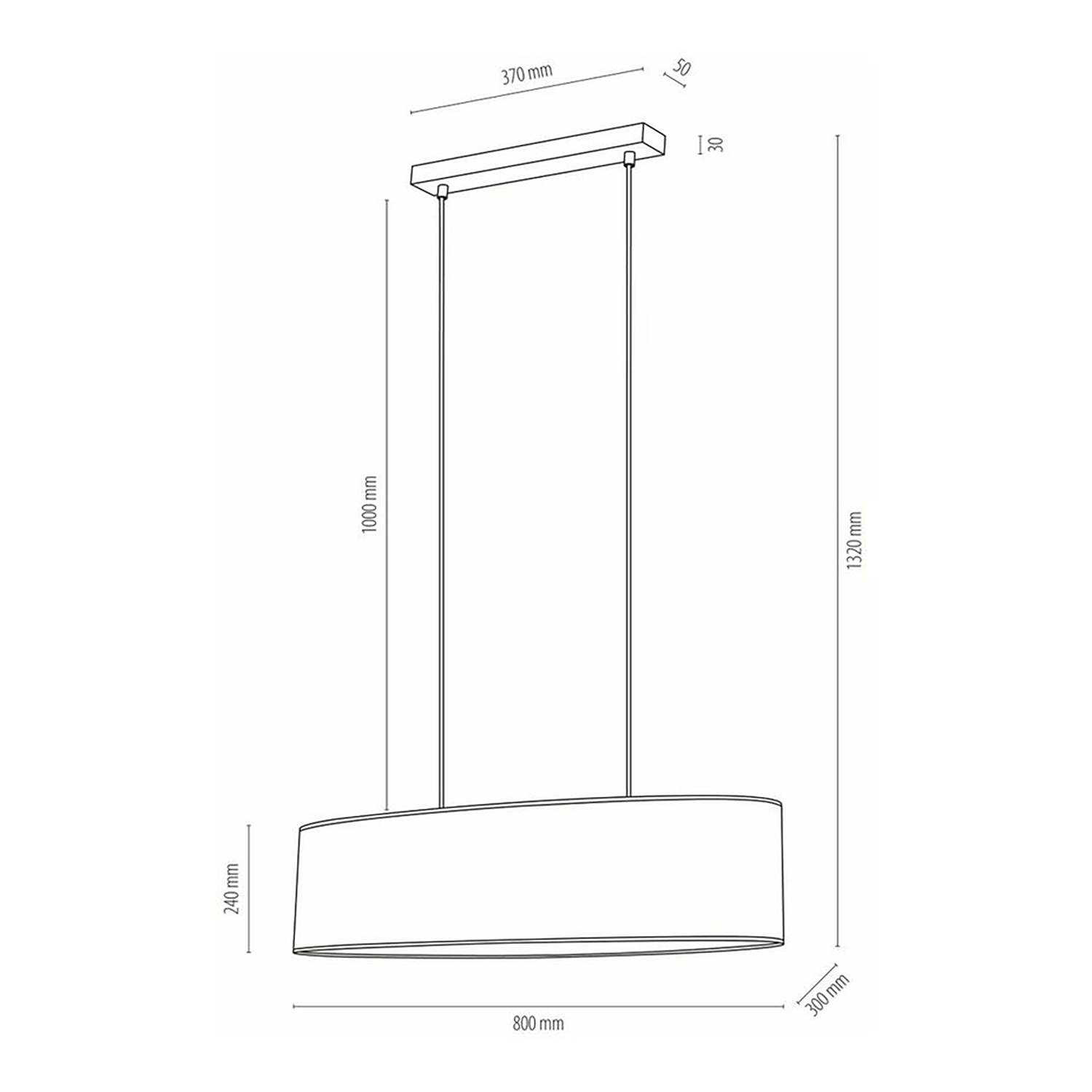 2-flame pendant lamp Malo II paper oak solid wood