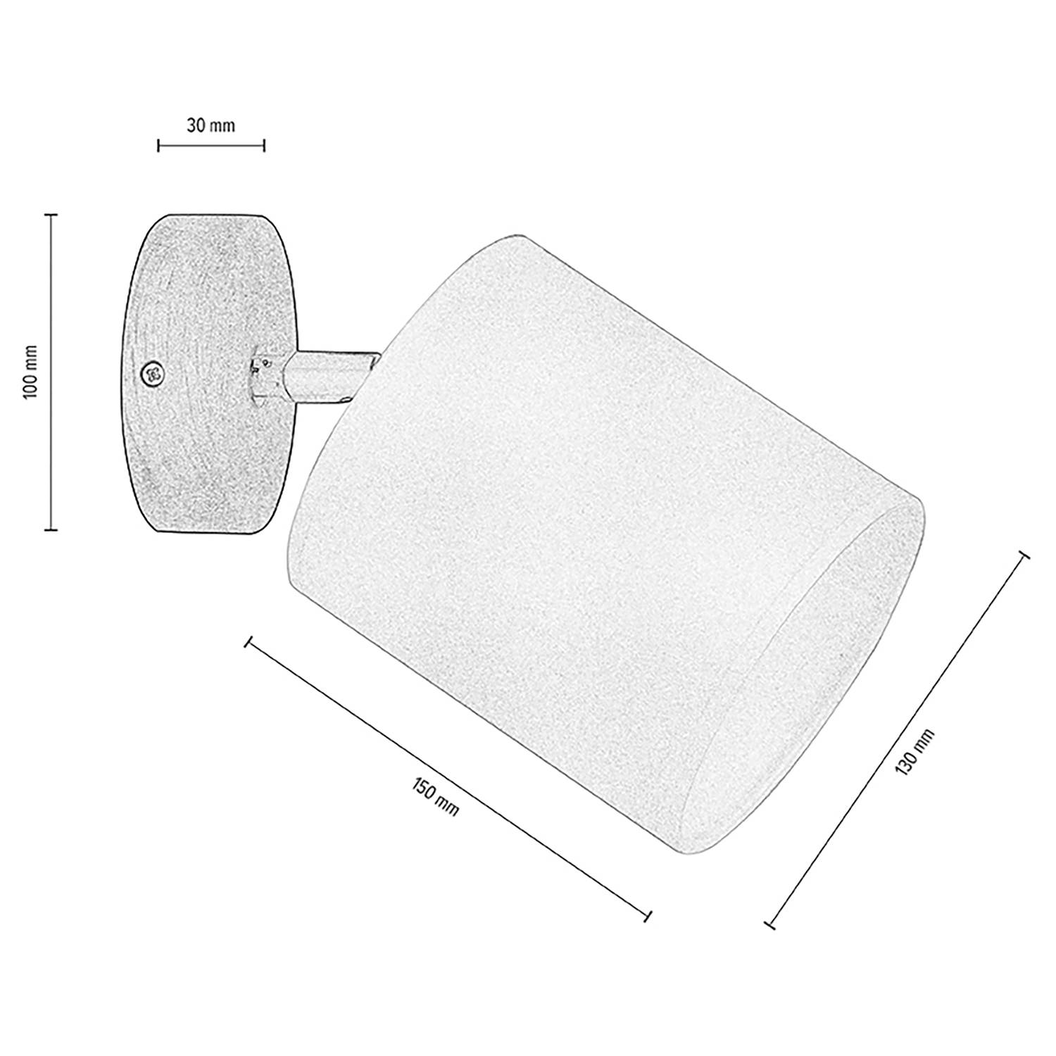 Aprillia I Wall lamp Cotton fabric Oak 1-light