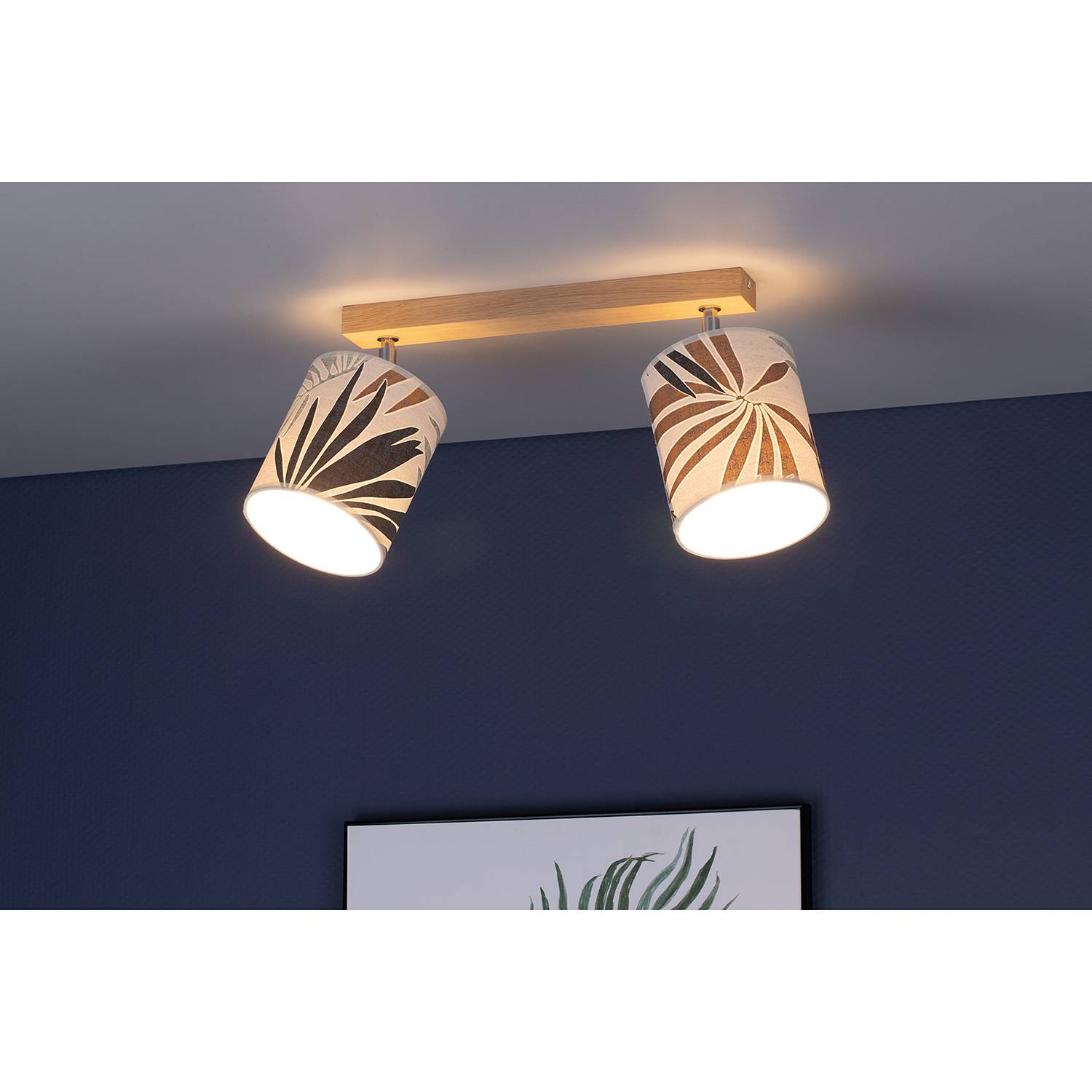 Sheet I Ceiling lamp Paper Oak 2-lamp