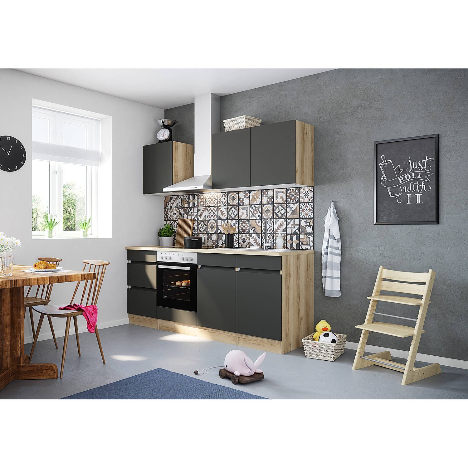 Wall cabinet Optiklar I Anthracite Width: 50 cm