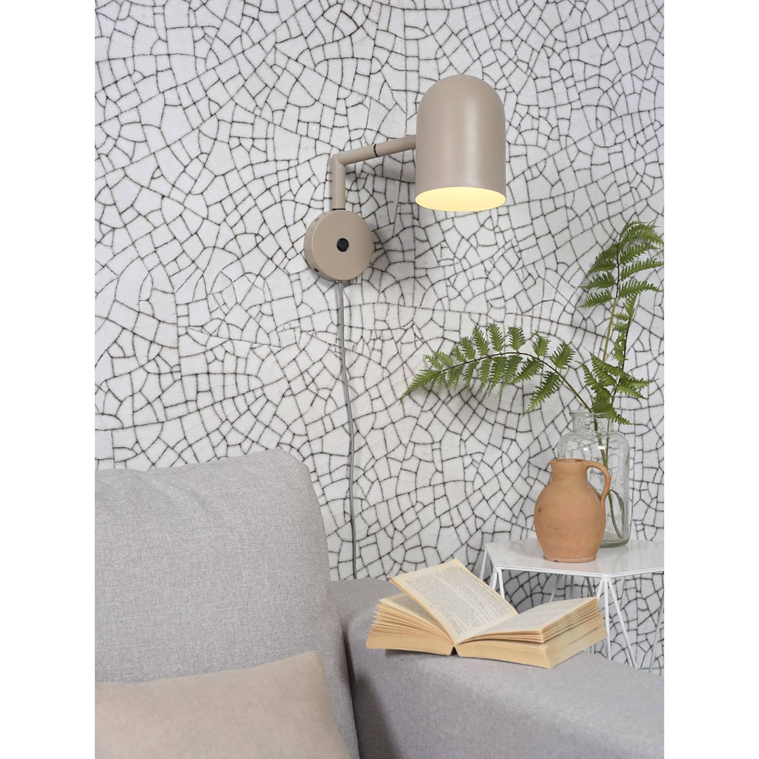 1-Flammig Wall Lamp Marseille Iron Sand